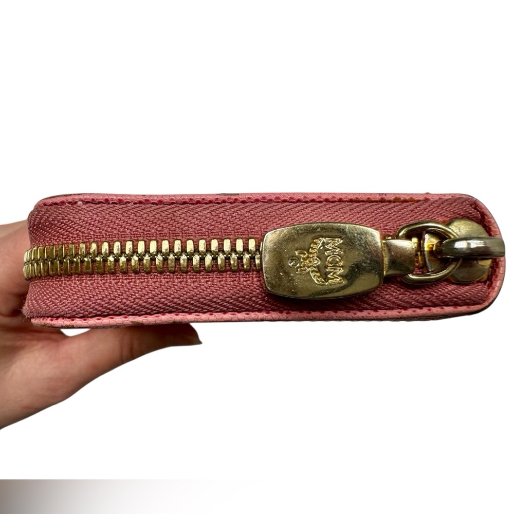 MCM Visetos Pink and Tan Zip Wallet - Picture 6 of 12